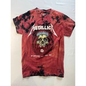 Metallica‎ red burgundy tie dye shirt